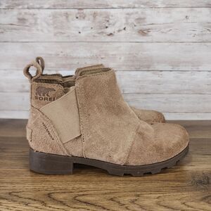 Sorel Girls Emelie Waterproof Chelsea Boot Beige Tan 1y
